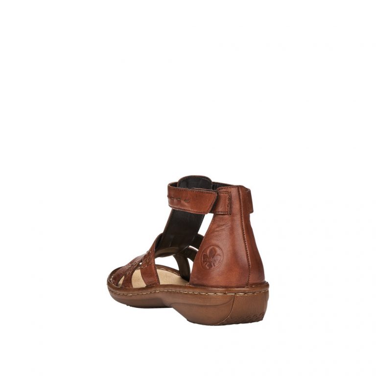 Sandales Rieker Femme - Modèle 608D1 - Lanières Élégantes - Talon 3,5 Cm - Confort Antistress - Taille Standard