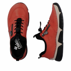 Rieker sneakers i rød til dame med elastiksnøre 45951-33
