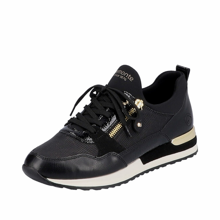 Remonte sneakers dame Sort med snøre
