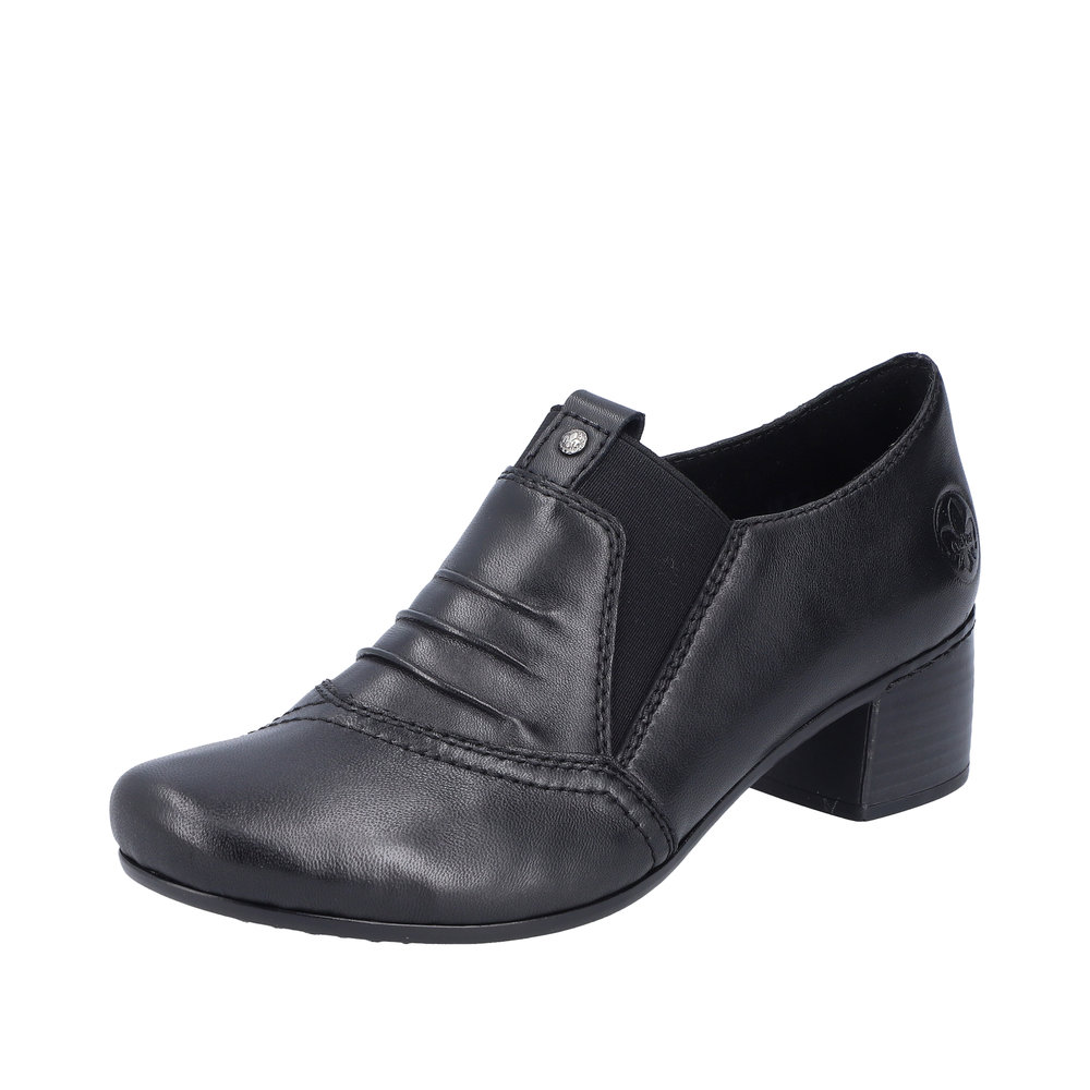 smugling undertøj Seaside Rieker sko dame sort med høj hæl | 75130-00 | ®Rieker-shop.dk