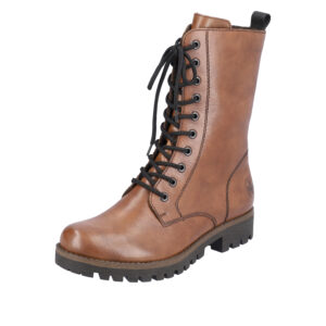Rieker damestøvle i flot brun farve. Dejlig blød skind kvalitet og lynlås. Model: 78544-25.