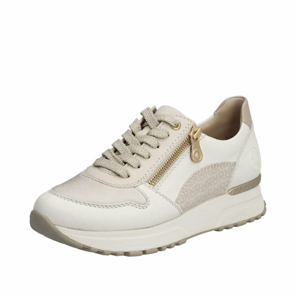 Rieker sneakers til dame i beige med lynlås og udskiftelige indlæg