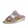 Rieker sandal til dame i lilla med velcro