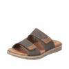 Rieker sandal til herre i brun med velcro
