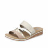 Rieker sandal i beige til dame med velcro og bløde indlæg