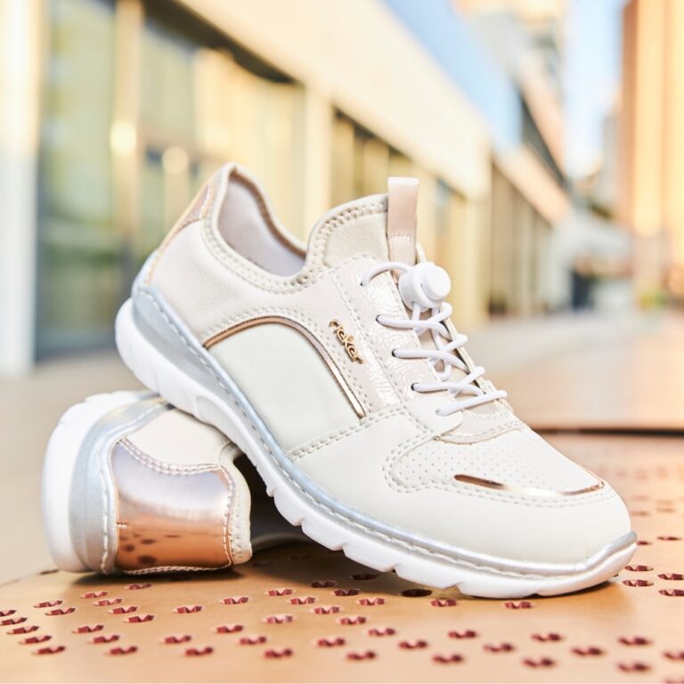 Rieker damesneakers i beige | Justerbar elastik | Rieker-shop.dk