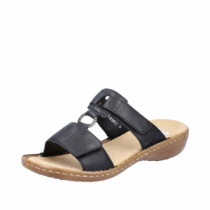 Rieker sandal til dame i sort med flotte detaljer