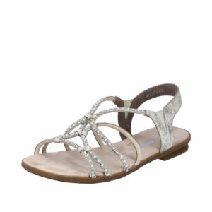 Rieker sandal til dame i beige med flotte dekorative perler