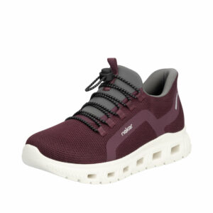 Rieker slip in sneakers til dame i flot bordeaux farve med Memosoft