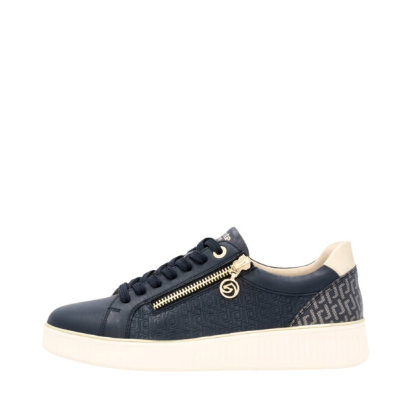 Remonte sneakers til dame i sort med lynlås i siden