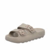 Rieker sandal til dame i beige med justerbare spænder og plateausål