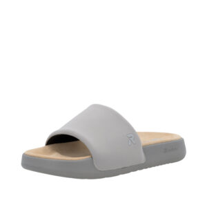 Rieker sandal til herre i grå med ekstra bredde (G) og skind sål
