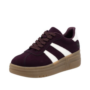 Rieker sneakers til dame i bordeaux med udtagelig sål samt en chunky ydersål