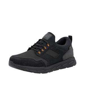 Rieker Sneakers til herre i sort, med Rieker-tex og elastik bånd