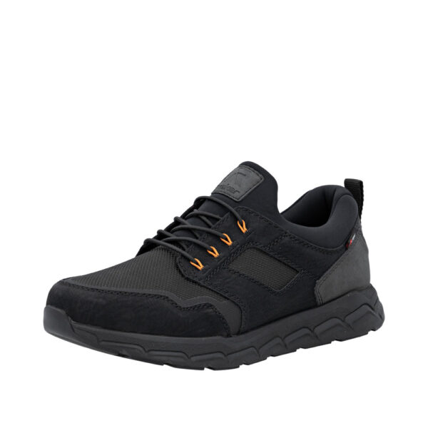 Rieker Sneakers til herre i sort, med Rieker-tex og elastik bånd