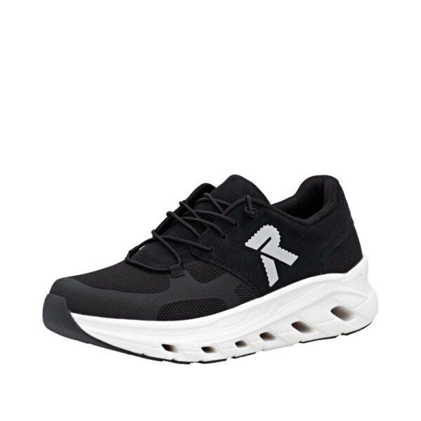 Rieker sneakers til herre i sort med rieker-soft indersål og elastik foran