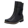 Rieker støvle til dame i sort med varm foring samt funktionel lynlås