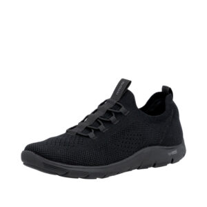 Remonte sneakers til dame i sort med udtagelig sål og elastik foran