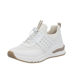 Rieker sneakers til dame i hvid med udtagelig sål og ekstra bredde H