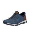 Rieker sneakers til herre i blå med udtagelig sål og ekstra bredde (H) samt elastik