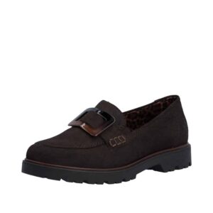 Rieker loafers til dame i brun med flotte detaljer og Rieker Antistress.