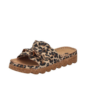 Rieker sandal til dame i leopard med Plateausålen på ca. 3,8 cm