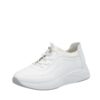 Rieker sneakers til dame i hvid skind med justerbar elastik og stødabsorbering
