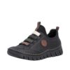 Rieker sneakers til dame i sort med fine detaljer og Antistress komfort.