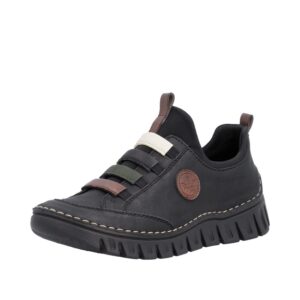 Rieker sneakers til dame i sort med fine detaljer og Antistress komfort.