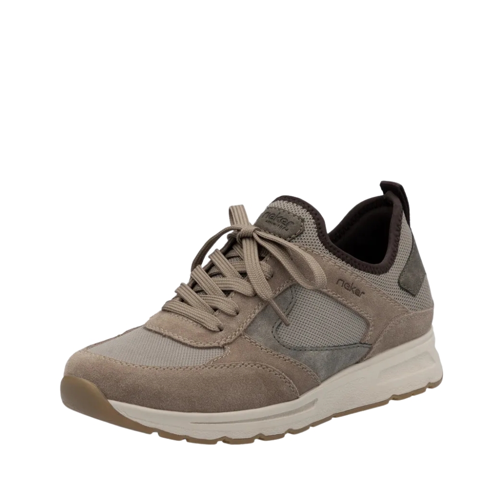 Rieker sneakers til herre i brun med ruskindsdetaljer og udtagelig sål samt stødabsorbering