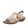 Rieker sandaler til dame i beige med elastik og Antistress