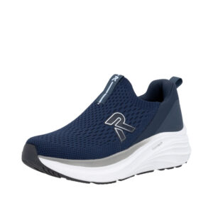 Rieker sko til dame i blå med mesh-overdel og udtagelig sål samt stødabsorberende sål