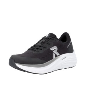 Rieker sneakers til dame i sort med udtagelig sål samt ydersål på 4,5 cm og ekstra bredde G