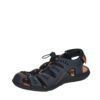 Rieker sandal til herre i blå med elastisk snøre og stødabsorbering.
