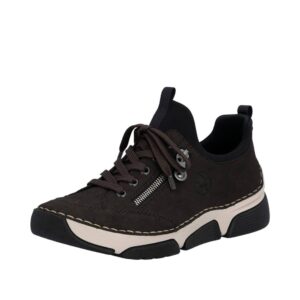 Rieker sneakers til dame i brun med Antistress sål og snørebånd.