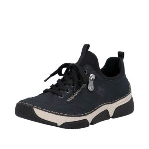 Rieker sneakers til dame i blå med snøre og elastisk åbning samt stødabsorbering.