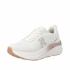 Rieker sneakers til dame i hvid med gyldne detaljer og udtagelig Rieker-soft indersål samt Foamtech sål