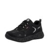 Rieker sneakers til dame i sort med ekstra bredde G samt RiekerTEX og Rieker Antistress