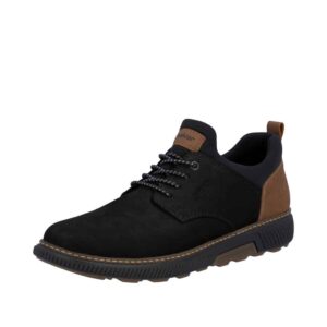 Rieker sneakers til herre i sort skind med ekstra bredde H og udtagelig sål